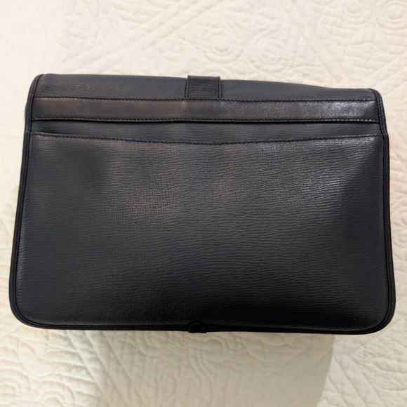 GUCCI Rare Vintage Shoulder Bag Crossbody Boar Skin Gold Hardware Leather Unisex - Picture 3 of 15